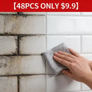 【48PCS ONLY $9.9】Tile & Grout Cleaning Hack | Deep Clean Wire Mesh Cloth | Magic Wipe Dark Bathroom Stains Easy 48 Pack #CleanTok
