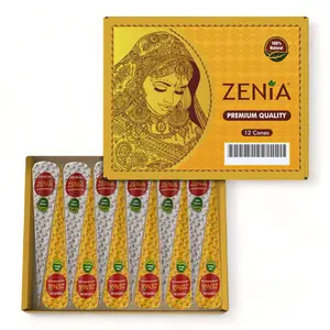 (12 Cone) 35g | Big Size | Fresh Zenia Natural Henna Cone Haircare Powder