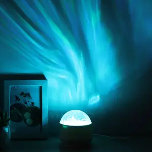 16-Color Magic Wave Lamp - USB-Powered Remote Control Night Light with Dynamic Modes, Aurora, Flame Visual Effects, Adapters, for Nursery, Minimalist Bedroom Decoration, Halloween Parties, Holidays, Anxiety Relief