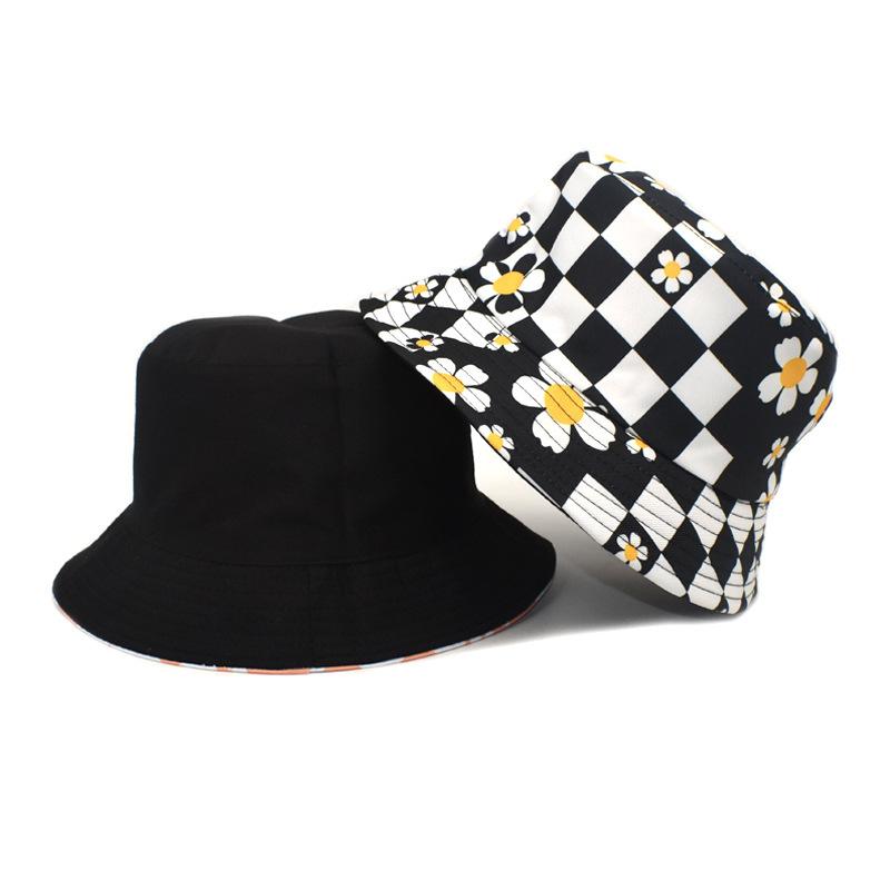 Korean Style Chessboard Plaid Spring And Summer New Bucket Hat Sun-proof