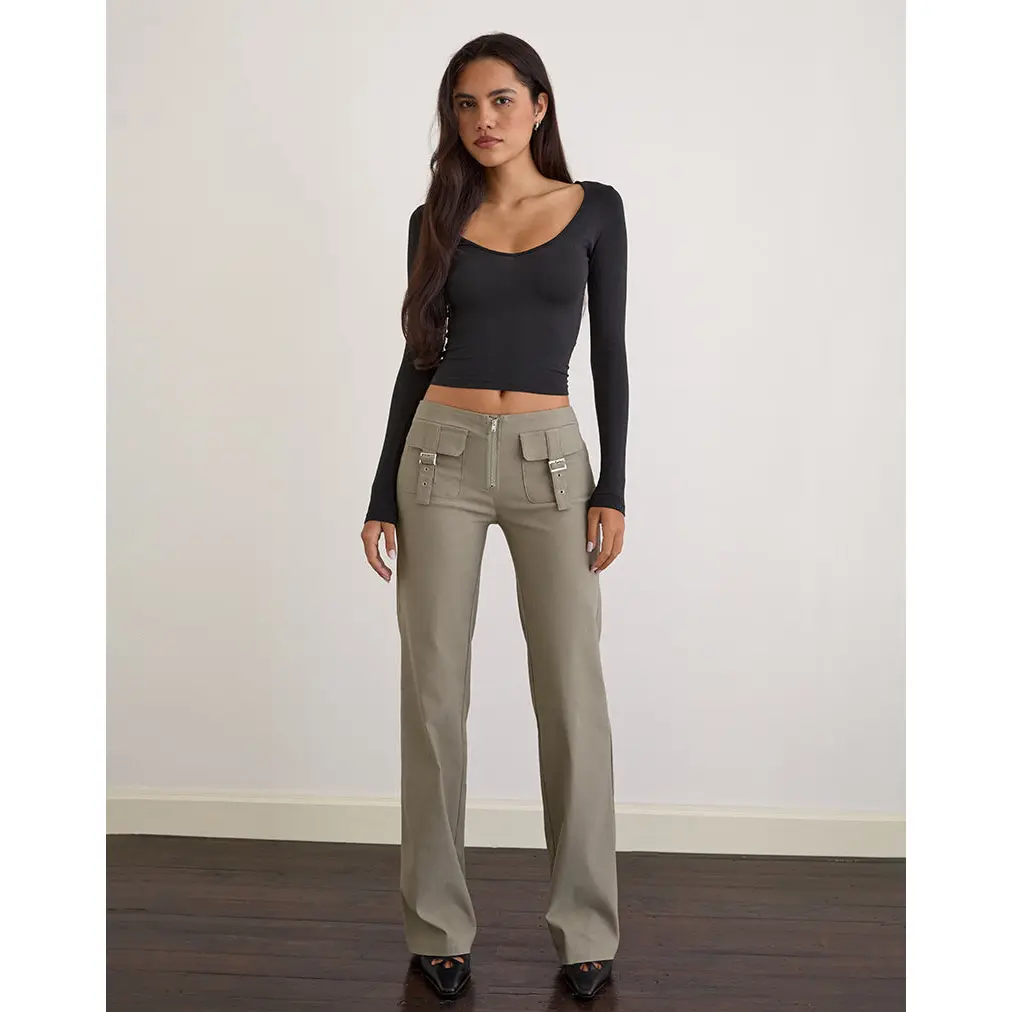 Maite Pocket Trouser in Tailoring Taupe