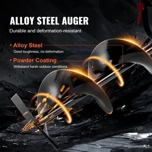 Spring new arrivals Post Hole Digger, 52cc 1450W Auger Post Hole digger, Gas Powered Earth Digger with Two Earth Auger Drill Bit 6" & 10" and 3 Extension Rods, for Farmland, Garden and Plant, EPA certification