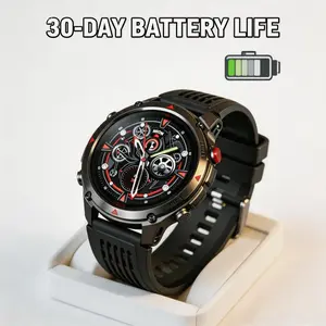 2026 New、Rugged Smart Watch Tactical Smartwatch Outdoor Sports Watch Viral TikTok、Military Grade  IP68 Waterproof  Bluetooth Call  Heart Rate Monitor  100+ Sports Modes for Android iOS、for Men Women、Outdoor Hiking Running Swimming