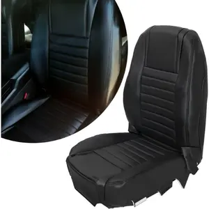 Artificial Leather Driver Seat Cover Black Compatible with 2005 2006 2007 2008 2009 Mustang Bottom and Top Seat Protector
