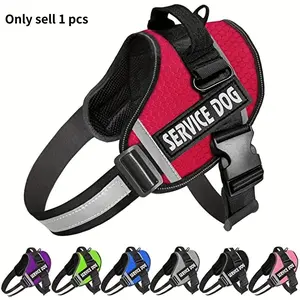 Service Dog Vest Harness with Hook & Handle, Harness Straps, 1 Count Reflective Patch Design Comfortable Mesh Dog Harness, Pet Supplies for Outdoor Walking