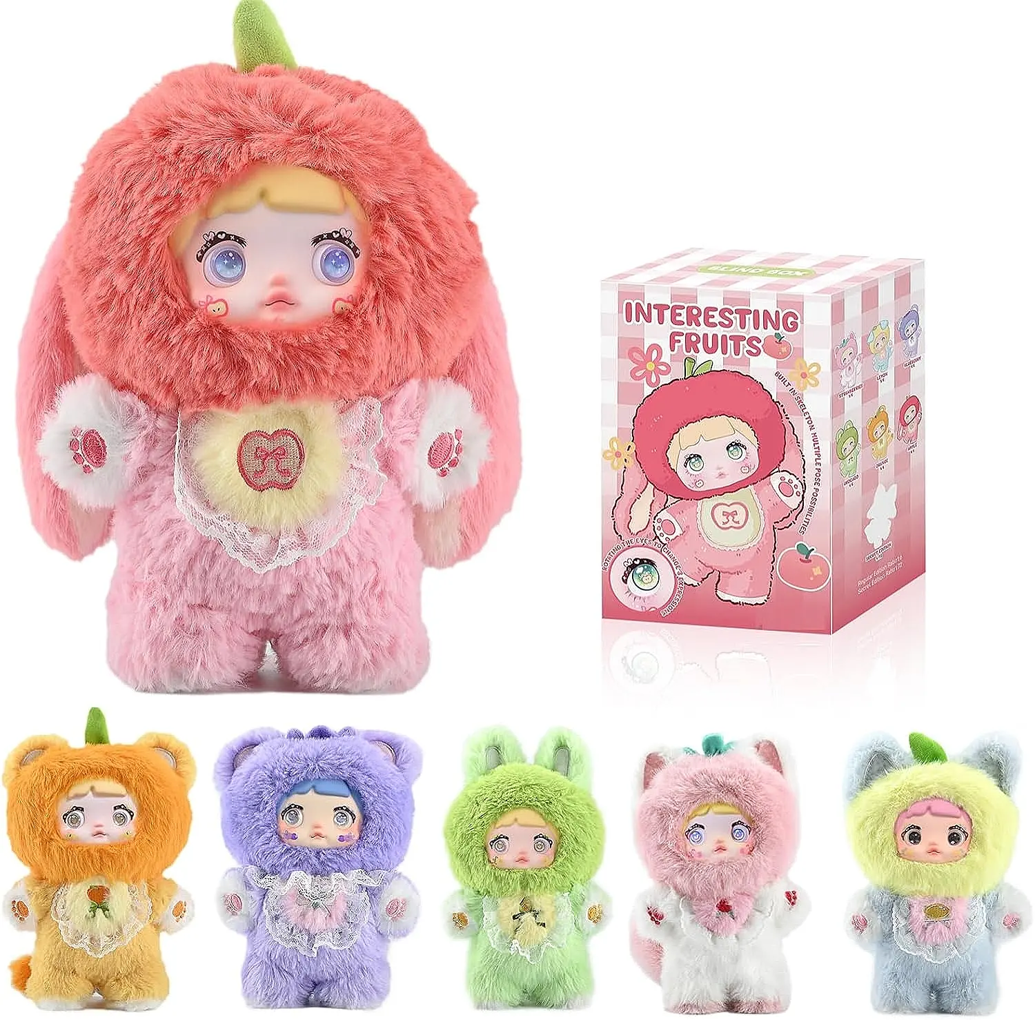 Nommi V3 Interesting Fruits Series Plush Dolls, Kawaii Plush Stuffed Animal Blind Box,Handbag Keychain Stuffed Animal Girls Birthday Gift Adorable Kawaii Surprise Toy Collectible Figure Ultra Soft Plush Perfect for Teens & Kids