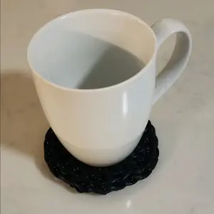 Set of 4 Crochet Black Coasters for Halloween - Tableware
