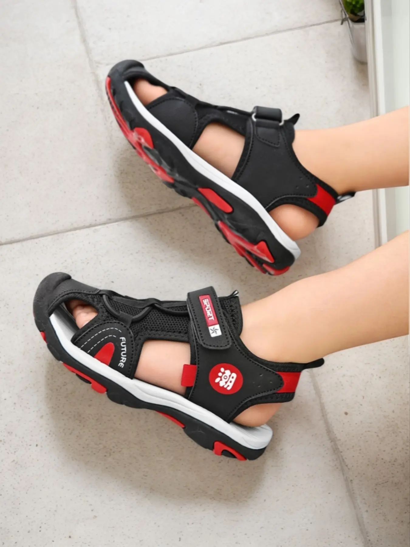 Boy's Sport Sandals, Adjustable Strap Sandals, Open Toe Sandals, Casual Comfortable Breathable Sandals for Daily Wear, Fashionable Versatile Sports Sandals for Kids, Fashionable Comfy Sandals, Summer Footwear, Strapy Sandals, Lightweight Sandals