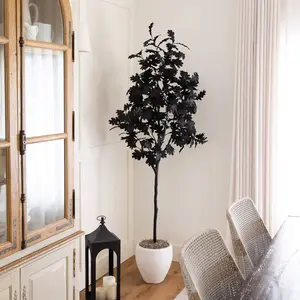 6' Artificial Halloween Black Oak Tree