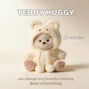 TEDDY HUGGY - For 12-Inch Plush Bears | Yellow Plush Rabbit Jumpsuit - 12 Inches Teddybear Soft Stuffed Animal
