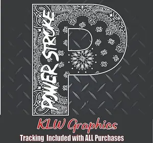 Powerstroke P Black Print Full Color Decal Sticker Turbo Diesel Truck 6.7 7.3 Crew Double Cab