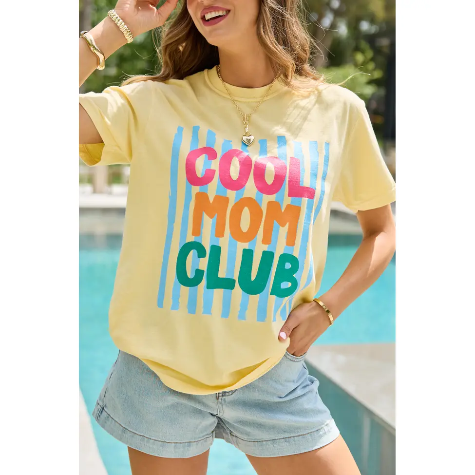Cool Mom Club Yellow Comfort Colors Graphic Tee