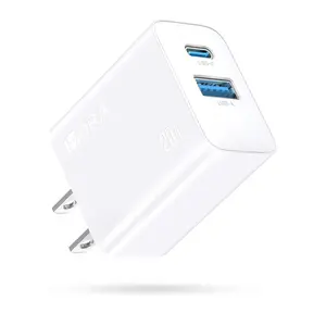 1HORA GAR161 2-Port- Type C and USB A 20W Fast Charger White