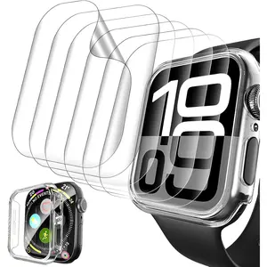 6 Packs Screen Protector for Apple Watch Series 10 42mm, Upgrade Flexible TPU Film for iWatch S10, with iWatch Replacement Protection Cover, HD Clear, Anti Scratch 0 Bubble, HD Touch Sensitive