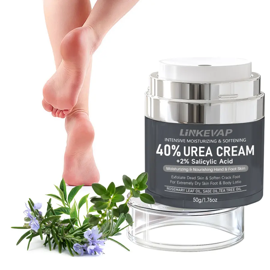 LINKEVAP Intensive Foot Repair Cream 40% Urea 2% Salicylic Acid Deep Moisturizer with Hyaluronic Acid Callus Remover for Soft Feet Aloe Aloe Vera, Daily, Hand Cream