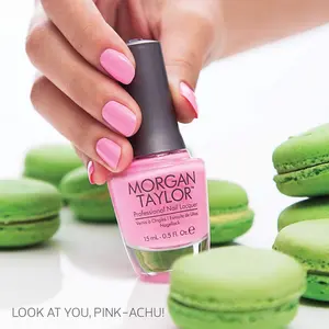 Morgan Taylor Look At You, Pink-achu! - Bubblegum Pink Creme, Professional Lacquer, Vibrant, Chip-Resistant, Fast-Drying, Long-Lasting, High-Shine, Perfect for Manicures & Pedicure, 15mL.
