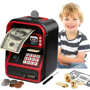 Piggy Bank for Boys Girls, Large Capacity Coin Bank Money Jar, Electronic ATM Coin Cash Bank with Password Code Lock and Auto Grab Bill Slot – Summer Gift & Children's Day Gift