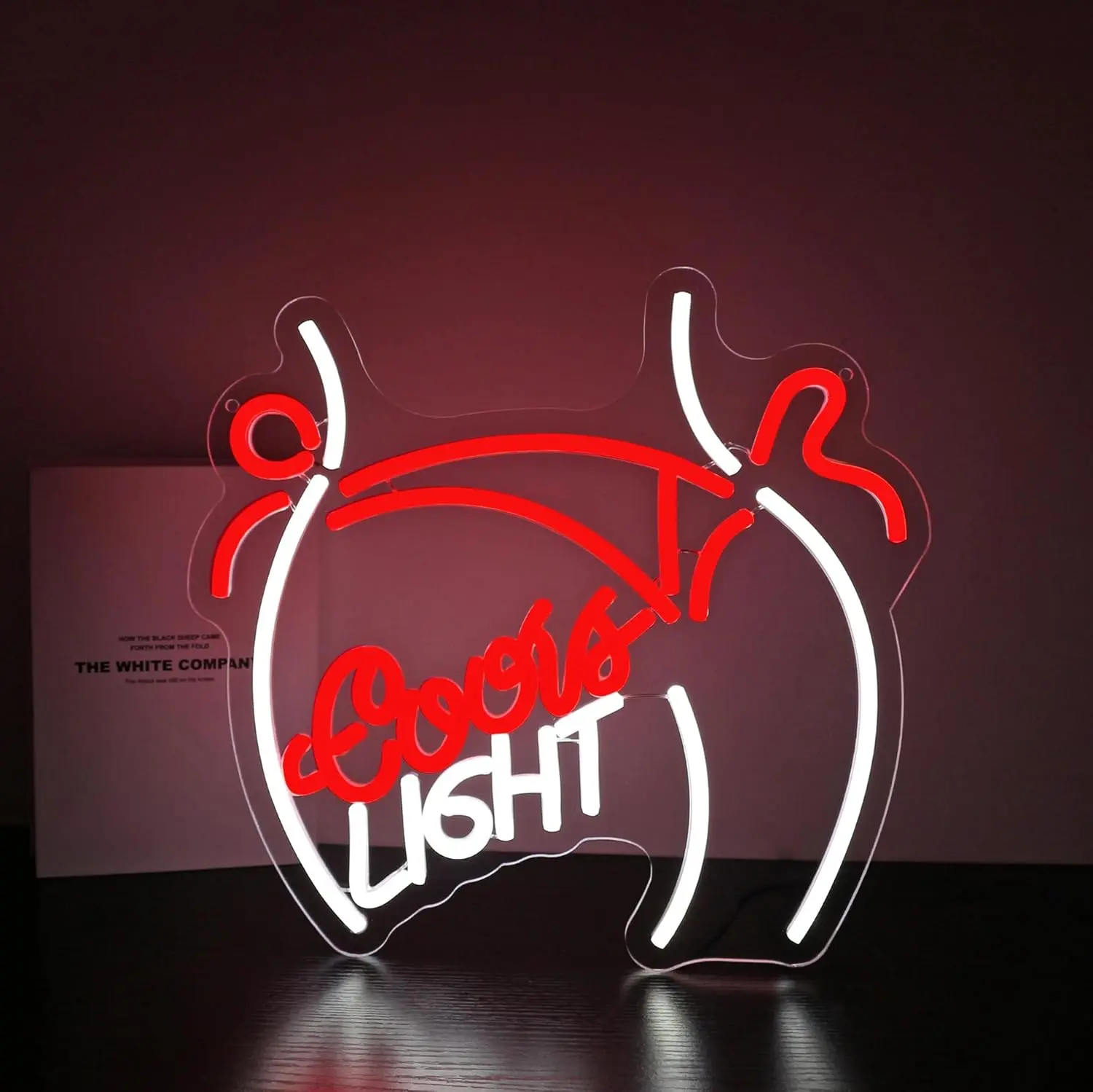 Coors Light LED Neon Sign, USB Dimmable Red White Multicolor Neon Light Wall Decor for Bar, Beer Lover, Man Cave, Pub Decor