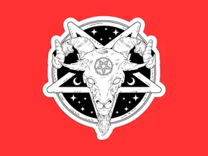 Pentagram Goat Sticker