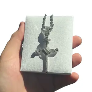 CEJEWELRYS Hip Hop Iced Out 925 Sterling Silver Moissanite Cross Pendant Custom Moissanite Pendant