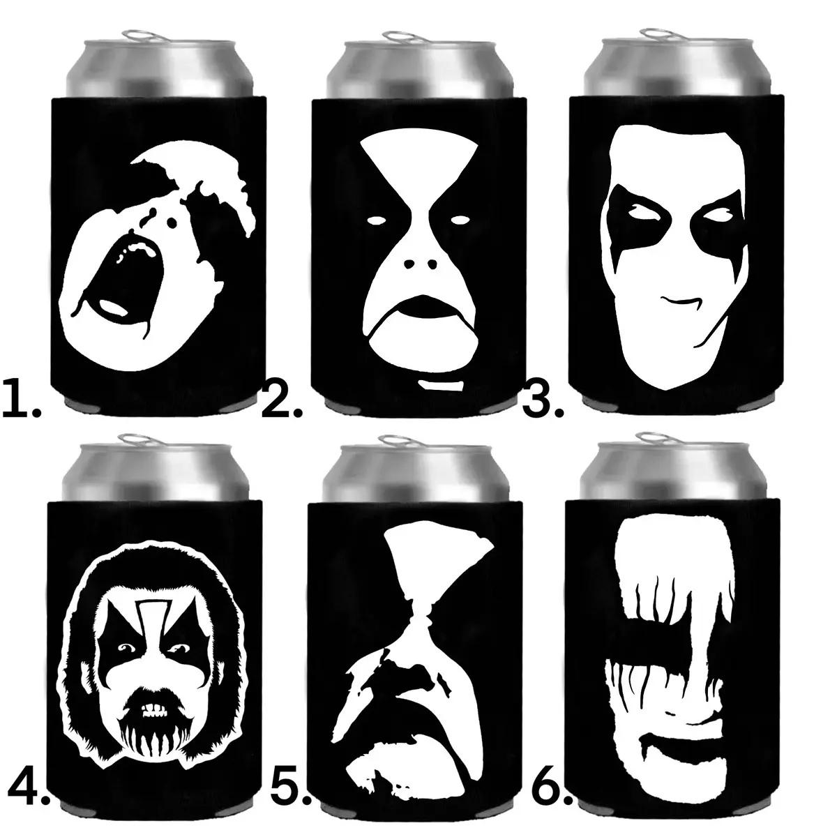 Black Metal koozies for drinks