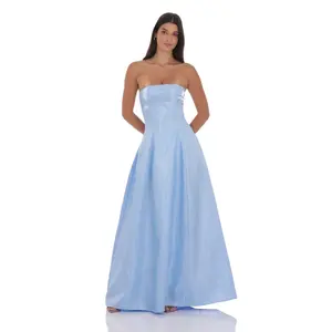 Sheen Empire Waist Maxi Dress in Blue