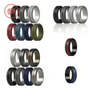 7-color silicone wedding rings, 1/4/7 comfortable outdoor sports rings, Elastic - waterproof - hypoallergenic, multi-purpose accessories, Simple but meaningful gift for family, friends, lovers