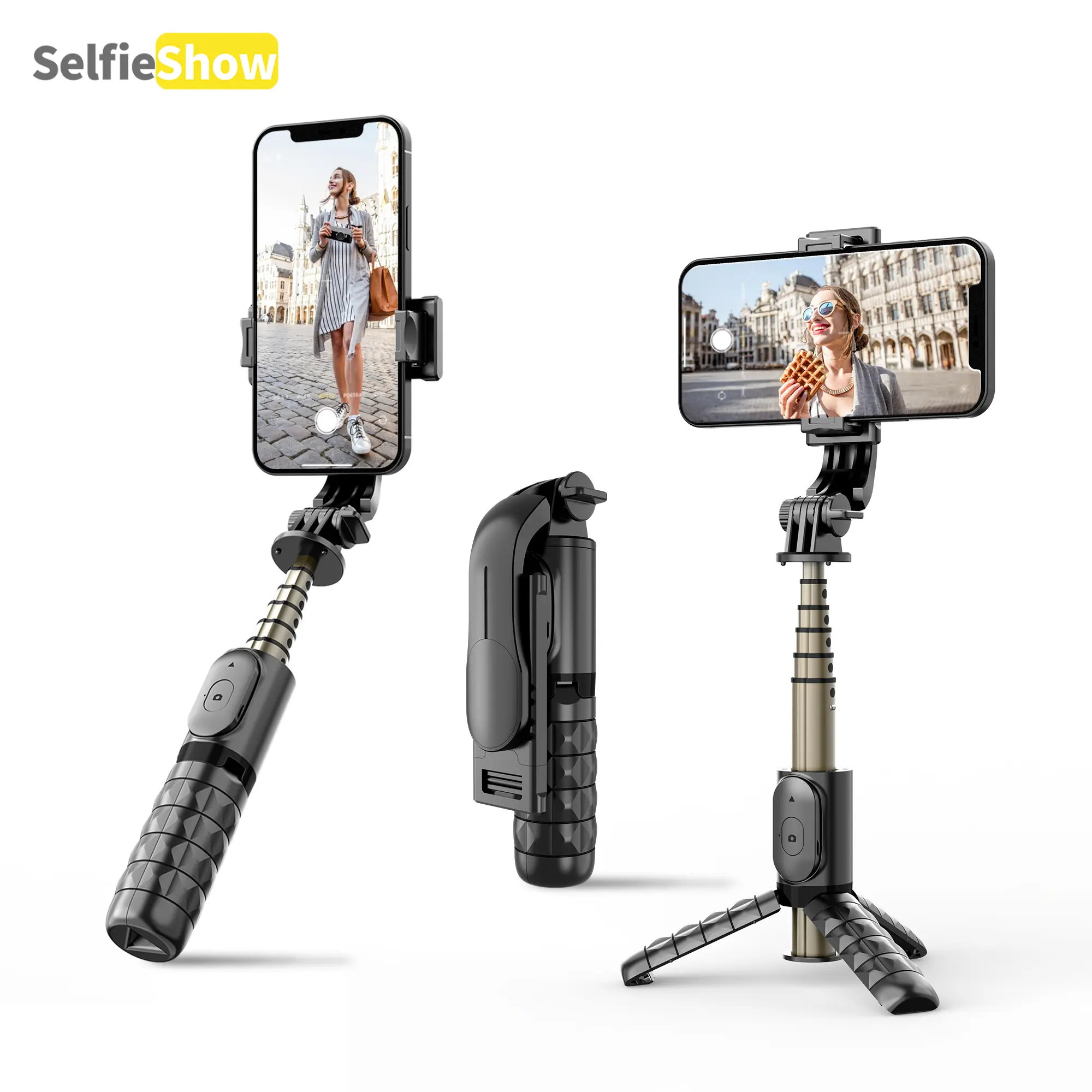 Selfie show Pocket Size Selfie Stick Tripod with Bluetooth Remote, 27" Extendable Aluminum Phone Stand, Compact Travel Tripod for TikTok, Selfies, Video Recording