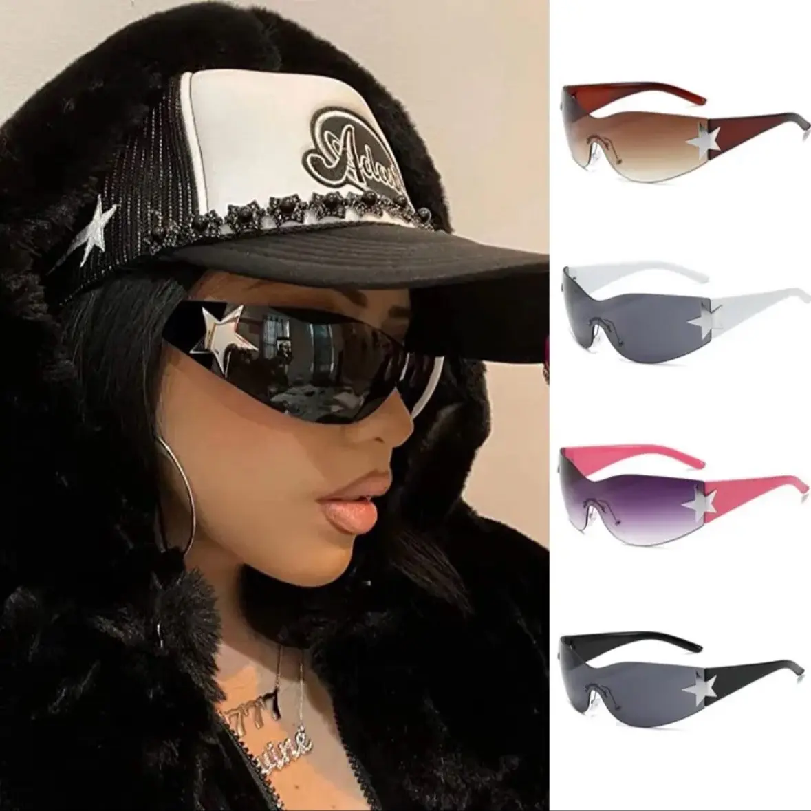 Y2K Star Frameless Sunglasses