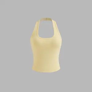 Cider [size 2-10] Cotton-blend Halter Neckline Solid Top