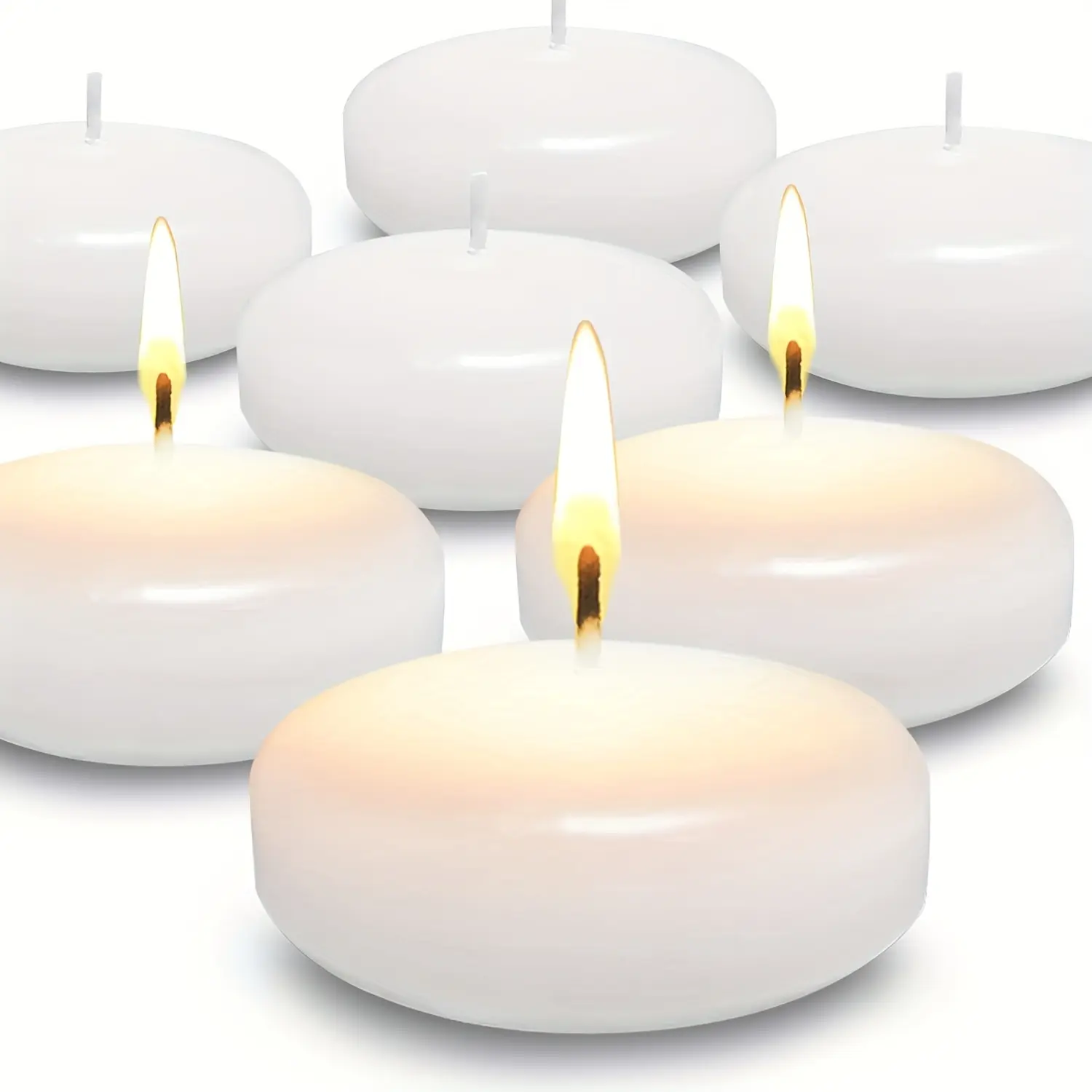 White Floating Candles, 24 Packs Of Floating Candles That Burn Clean And Unscented For 12 Hours Plus, Used For Valentine'S Day, Romantic Nights, Weddings, And Anniversary Decorations 3 Inch Wide Floating Candles For Swimming Pool Decor, Home Decor