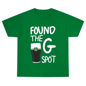 Found The G Spot St. Patrick's Day Shirt, Funny Guinness Beer Lover Tee, Lucky Shamrock Graphic T-Shirt, Sarcastic Irish Party Graphic Tee, Shortsleeve, Casual Streetwear Unisex Top