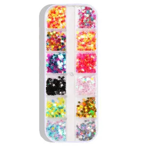 Holographic 3D Glitter, Thin Butterfly Star Geometric Sequins, Natural Fit Non-Drop Decoration, Nail Face Edge Multi-Scene Accessories, DIY Craft Embellishments