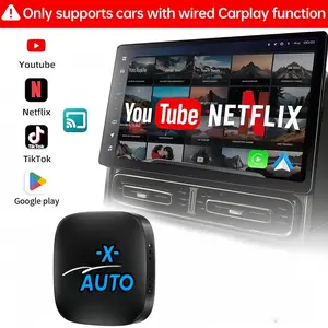 X-AUTO Wireless CarPlay Video Adapter for Wired Carplay Function Support YouTube Netflix TikTok GooglePlay 5GHz WiFi Auto Connect for 2016+ Cars
