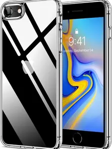 iPhone SE 2022/2020/8/7 Case Clear [Anti-Yellowing] Anti-Scratch Transparent Hard Back and Soft Edge [Military Grade Drop Protection] Shockproof Phone Cover - Crystal Clear