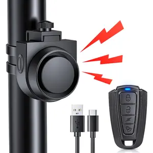 Motorcycle Bike Alarm, USB Charging Wireless Anti Theft 115dB Vibration Detector, Universal Electric Moto Car Alarm System, Siren Alarm, Auto Security Alarm