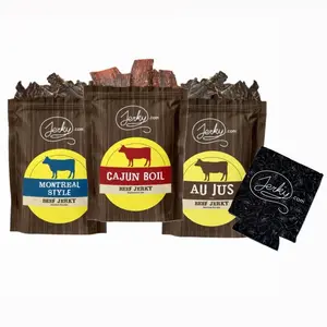 3 Pack - Joey's Savory Favorite Bundle w/ Free Black Drink Koozie  - Cajun Boil Beef Jerky, Montreal Steak Seasoning Beef Jerky, Au Jus Beef Jerky - All-Natural, No Added Preservatives - 7.5 oz