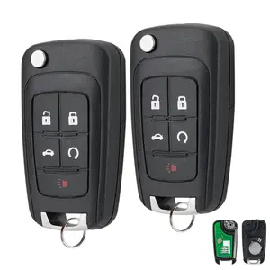 2x Keyless Entry Flip Remote Control Key Fob For Chevrolet Cruze Equinox Sonic / GMC Terrain / Buick LaCrosse Regal Verano 2010 2011 2012 2013 2014 2015 2016 2017 OHT01060512  5 Button