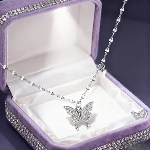 Women's 925 Silver-Plated Butterfly Collarbone Chain - Light Luxury Niche Style