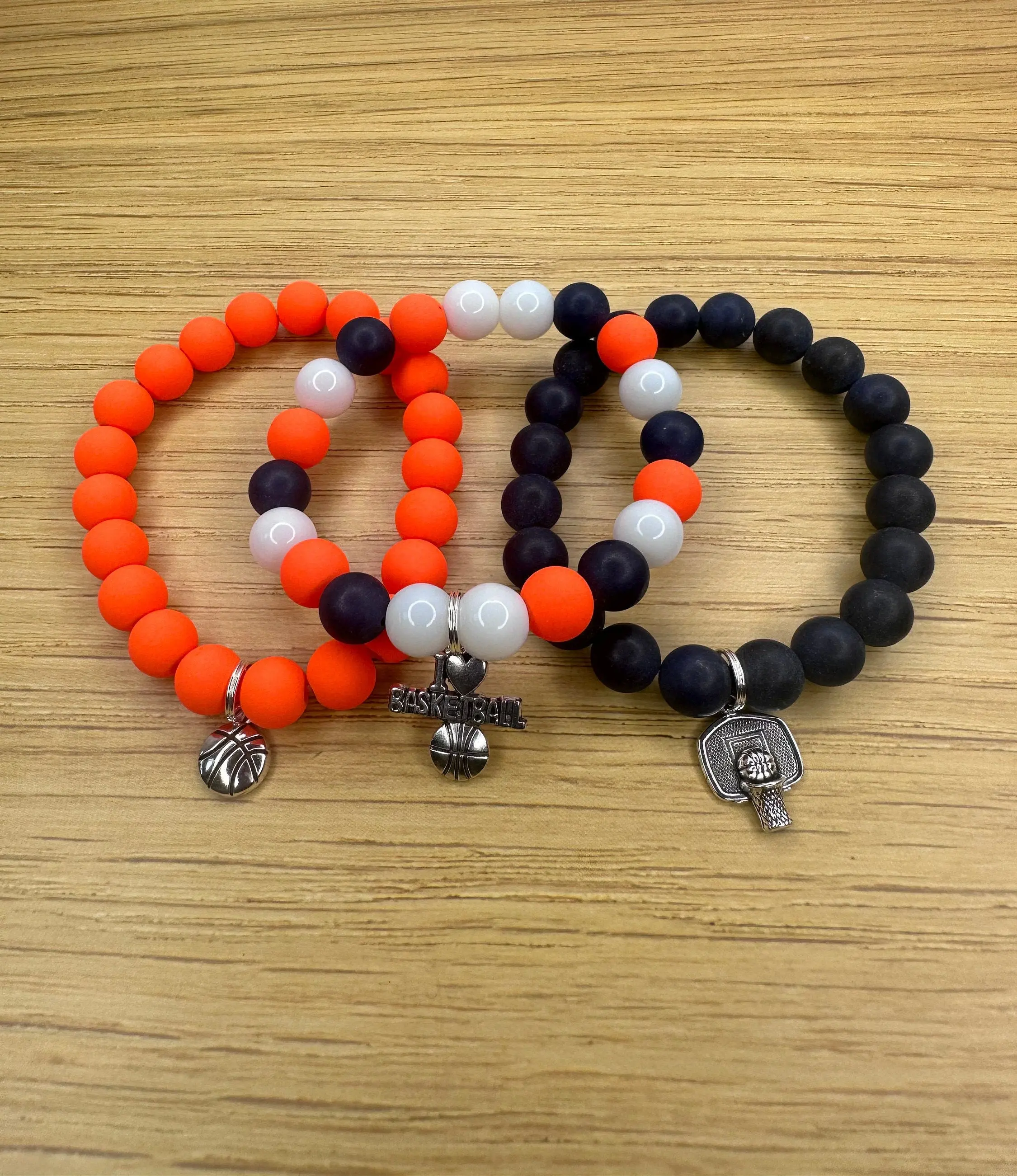 Sun WNBA Inspired Handmade Basketball  Charm Bracelets
