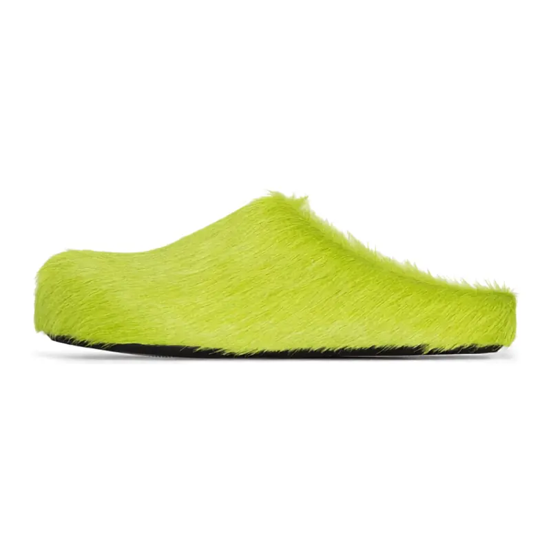 Marni 'Fussbett Sabot' Green Slides