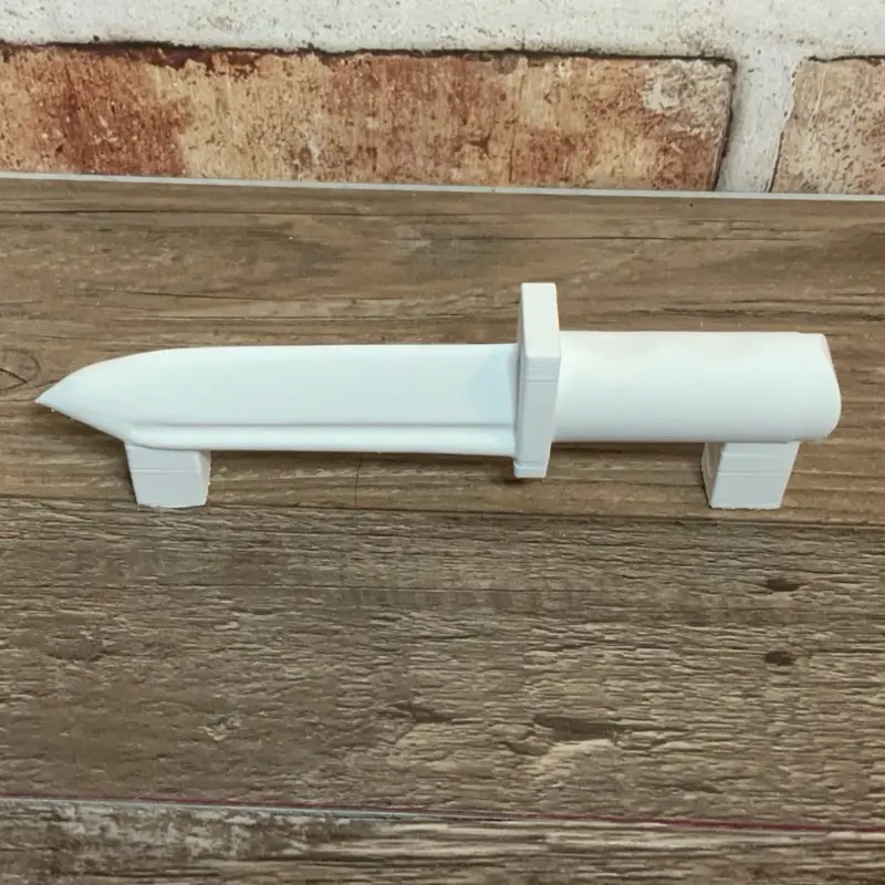 3d Printed Knife Shaped Handle Made to Fit a 40 oz Tumbler Ready for Customization for a custom themed resin/epoxy tumbler.