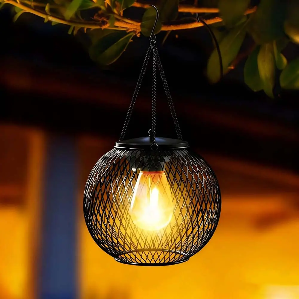 Hanging Solar Lights for Outside Waterproof Garden Decor, Retro Solar Hanging Lantern Outdoor, Hanging Solar Light to Hang from Trees, Decorative Outdoor Hanging Solar Light & Lamp Outdoor (1 Pack)
