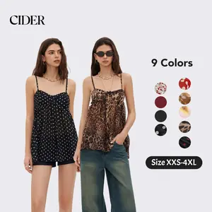 Cider Chiffon Leopard Bowknot Oversized Mini Nightdress