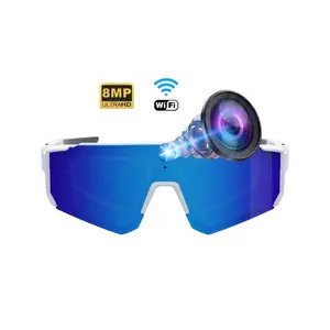 Video Recording Smart Glasses, 8MP Camera Anti-Shake Dual Stabilization (Physical + EIS ),Hands-free Video/Audio Recording Sunglasses ,BT Call Music Control AI Translation 260Mah Battery IP64 Waterproof AI Glasses