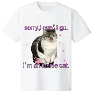 I'm an Inside Cat Y2k Funny Tee for Men and Women, Unhinged Graphic Tees, Funny Sweatshirt Exchange Casual Round Neck