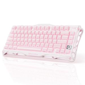 GravaStar Mercury K1 - Sakura Pink 75% Pink Wireless Creamy Keyboard, Aluminum Alloy Exoskeleton Design Mechanical Gaming Keyboard, Creamy Keyboard, Gasket Hot-Swap Socket, Linear Switches, RGB Backlit