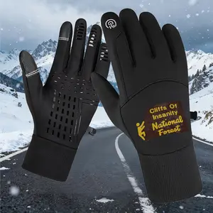 National Forest Service Logo Print Unisex Gloves - Winter Warm, Anti-Slip & Touchscreen Design, Perfect for Hiking & Cycling Outdoor Activities
