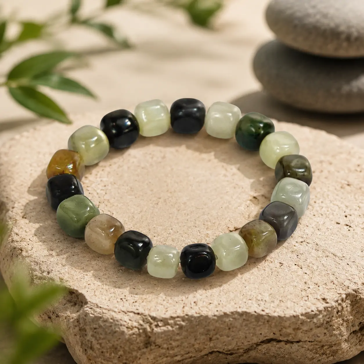 Zen Harmony Jade Bracelet  Duobao Hand String, Fashion Costume Jewelry Bracelet