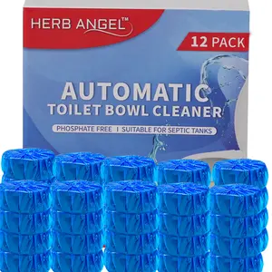 12 Automatic Toilet Bowl Cleaners Tablets ｜home essentials｜12 Count Low Odor Fresh for RV & Home Hygiene Powerful Stain Remover Long Lasting Deodorant